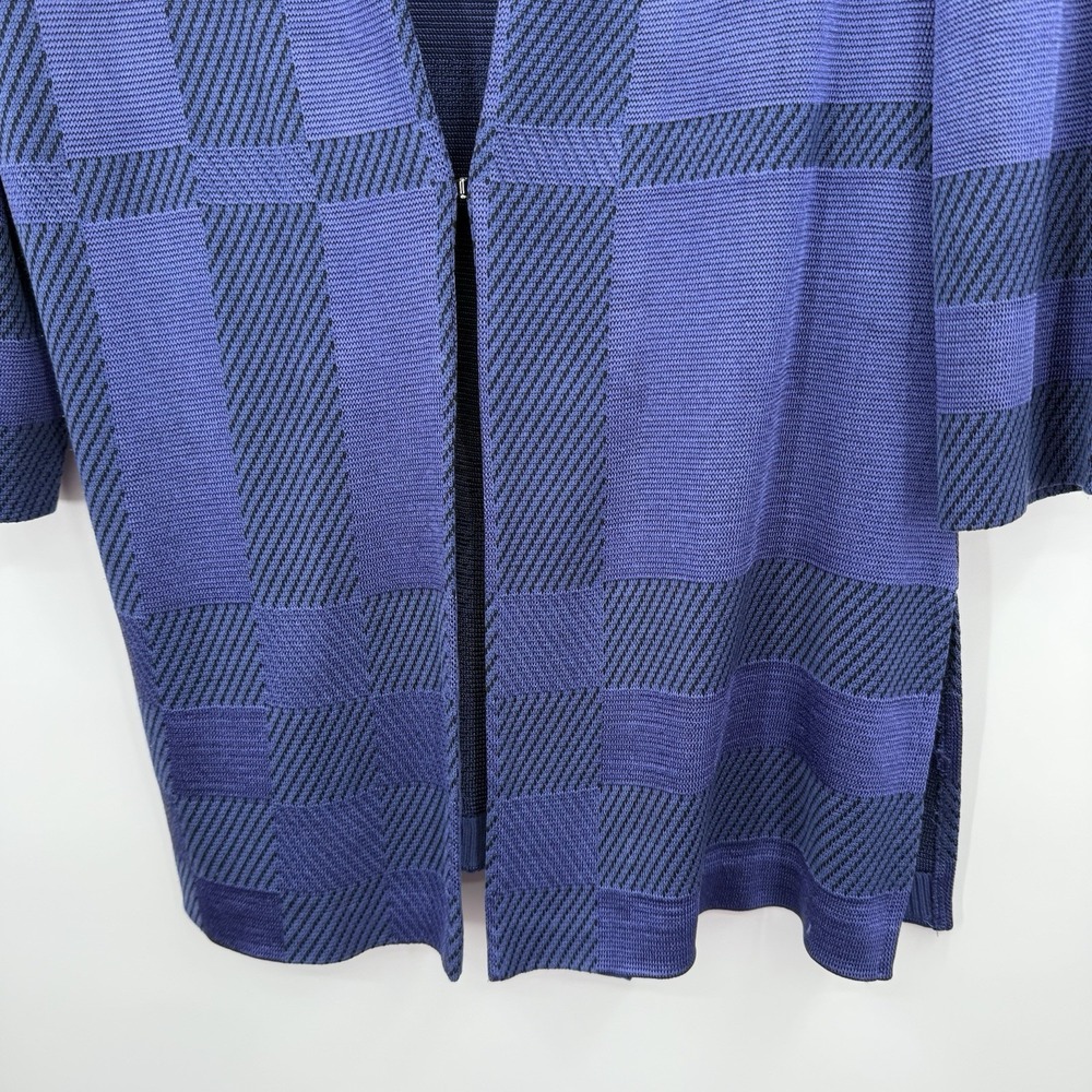 Ming Wang Cardigan Womens Medium Blue Purple Knit Church Professional Jacket - Picture 3 of 9